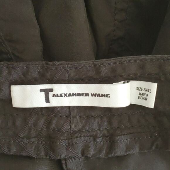 T Alexander Wang Shorts Black Cupro Blend High Rise Classic Designer Preppy - Picture 5 of 11